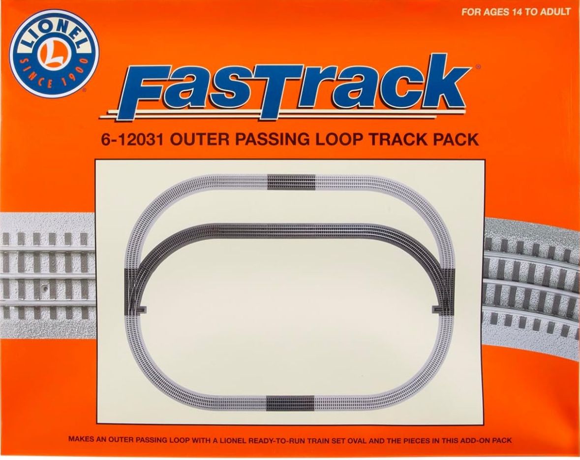 Lionel, 6-12031, O Gauge, FasTrack, Outer Passing Loop Add On Track Set
