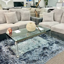 Amazing Deal👍Stunning Two Tone Grey Sofa&Loveseat With Pillows On Sale $999 (Huge Saving$)