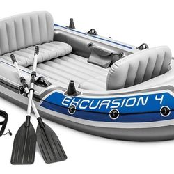 INTEX 68324EP Excursion 4 Inflatable Boat Set NEW