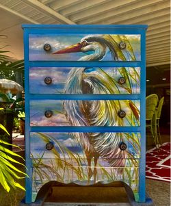 A Lone Pelican Inspired Vintage Chest of Dtawers