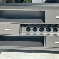 Solid Wood Buffet  3-,drawer With Wine Rack