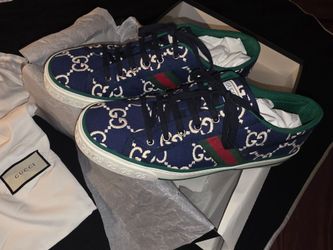 Authentic Gucci Tennis 1977 ‘Ink Blue’ GG Sneakers / Men Size 12