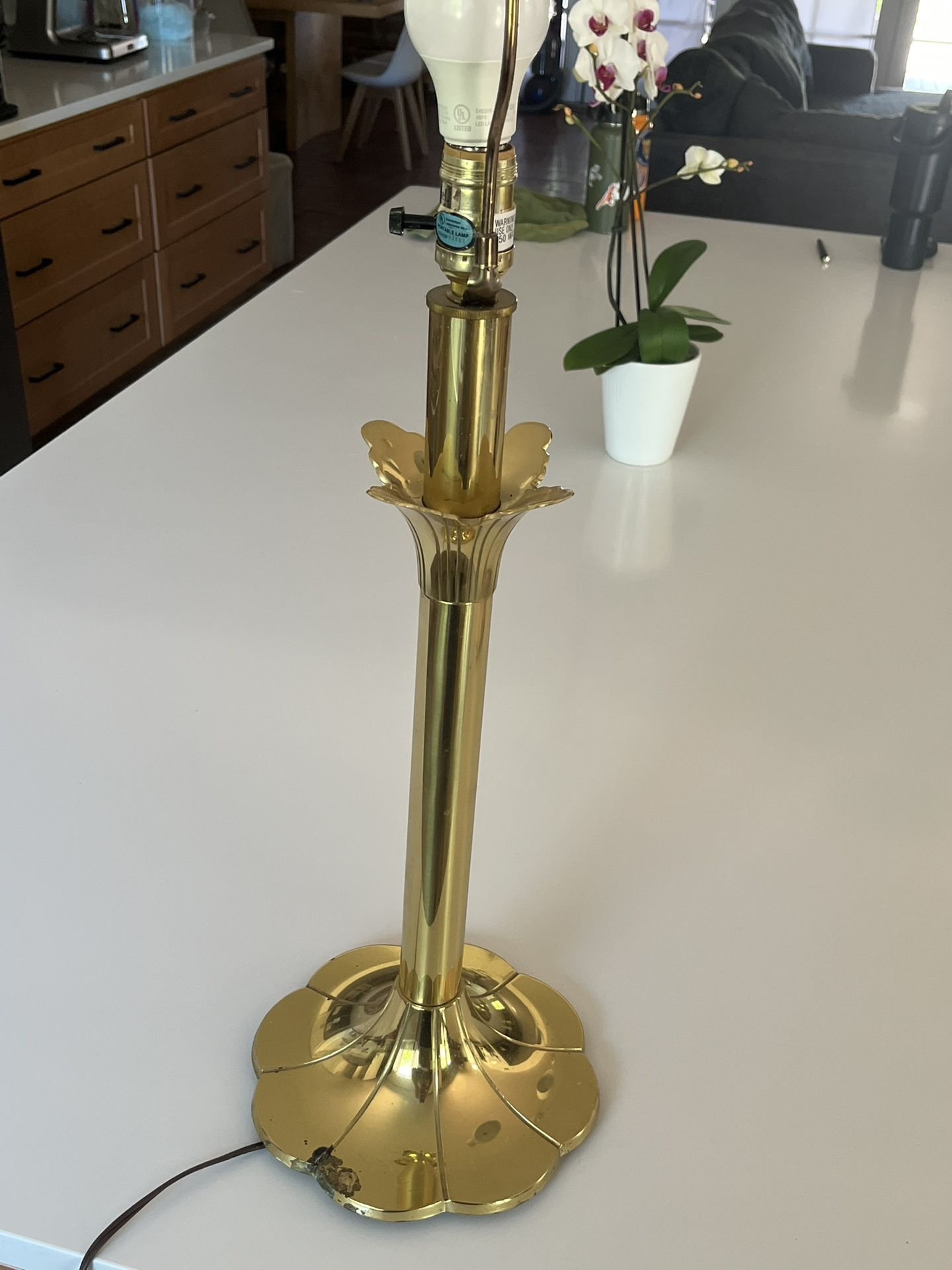 Vintage Stiffel Solid Brass Lily Tulip Table Lamp