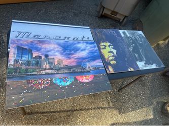 Maserati, Beatles, Hendrix, Seattle skyline mounted wall art prints $10 each