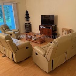 New  Reclining Couch 3-Pc Set — Sofa • Loveseat • Chair