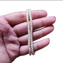 Vintage Silver Toned Double Strand Pearl Bracelet
