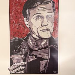 Signed & Numbered Artwork of Colonel Hans Landa from Inglourious Basterds (17x11) - Limited Edition (#9 of 20) Quentin Tarantino Christoph Waltz 