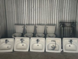 Toilet and sinks