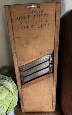 Antique Wooden Kraut Cutter - Tucker & Dorsey Primitive Farmhouse Decor