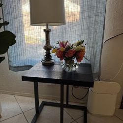 Brown couch + tables