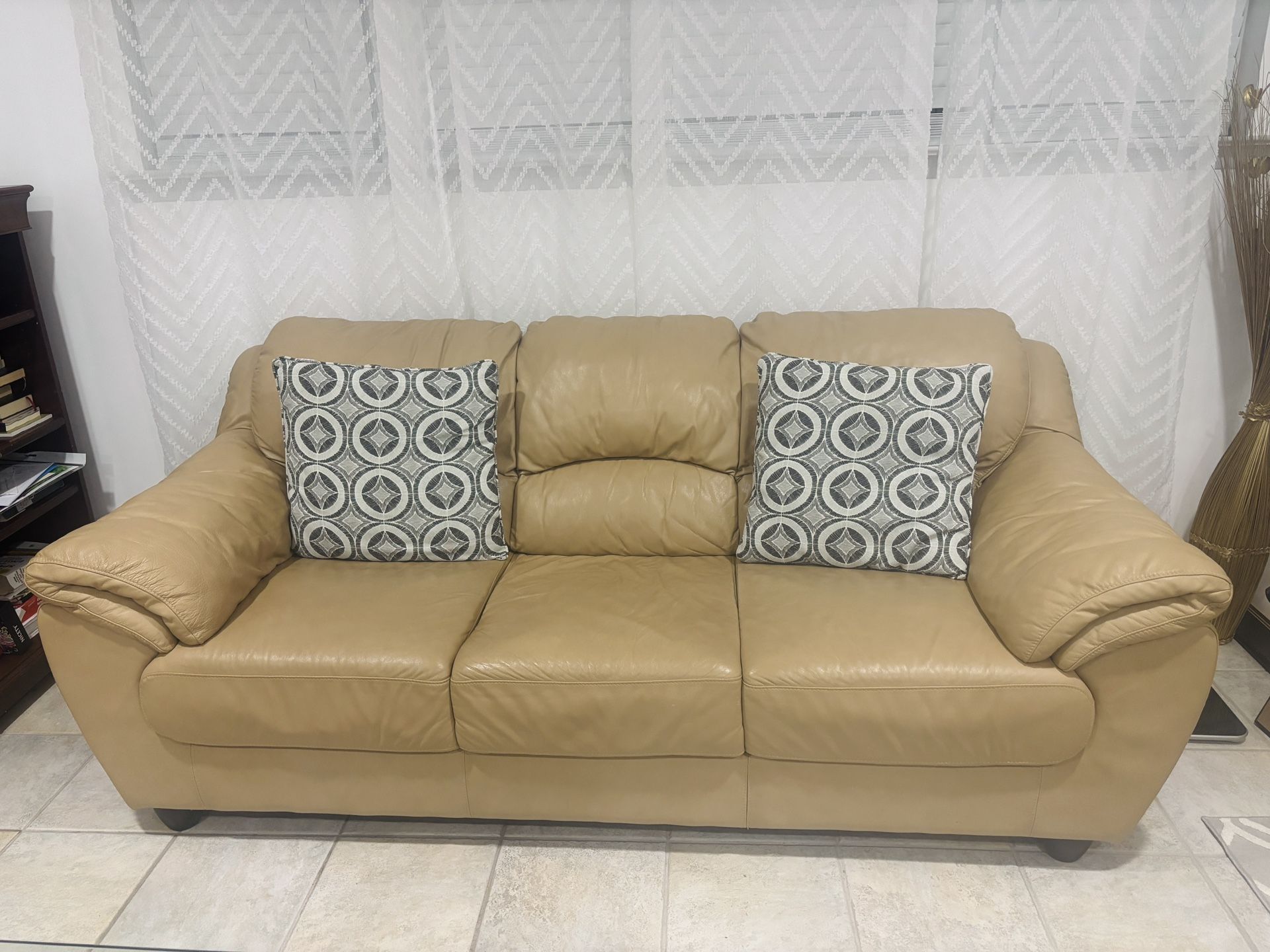 Leather COUCH PLUS CHAISE