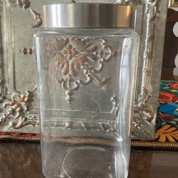 Tall Clear Glass Jar With Diver Kid