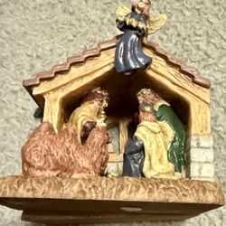 Porcelain Ceramic Christmas Nativity Manger Scene