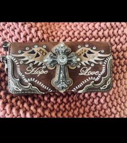 HOPE/LOVE Rhinestone Wallet