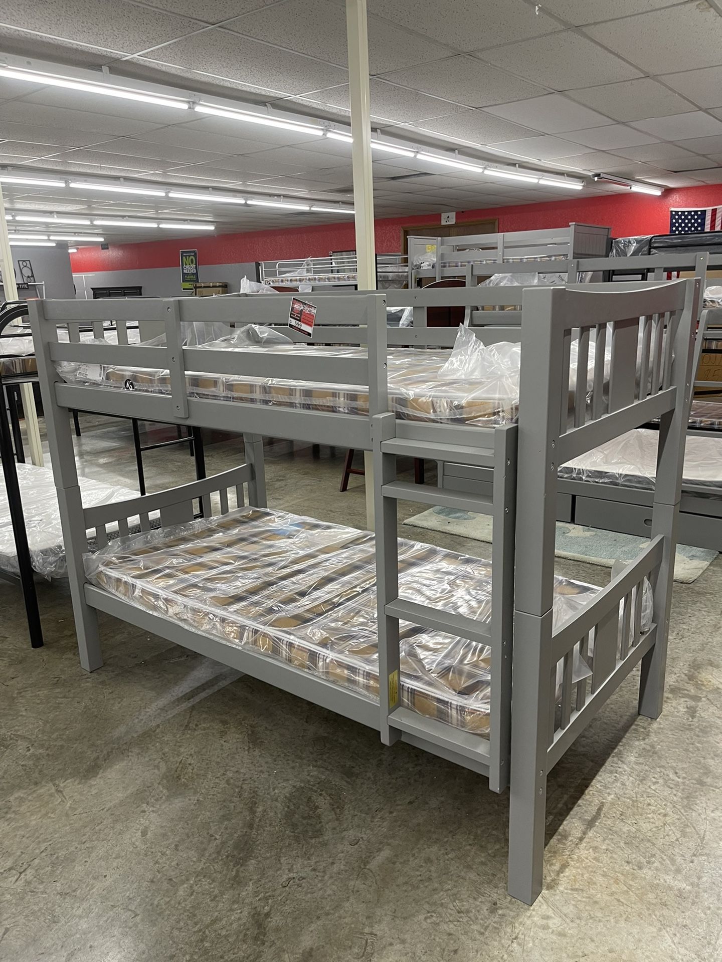 Twin Over Twin Wood Bunk Bed On Sale Now For Only $499!!! 