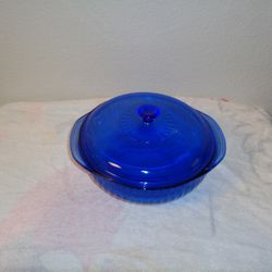 Vintage Pyrex Cobalt Blue 2 QT Dish with Lid