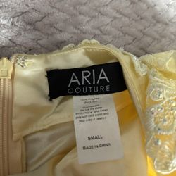prom dress soft yellow 
