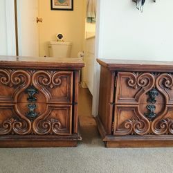 Two Wooden End Tables