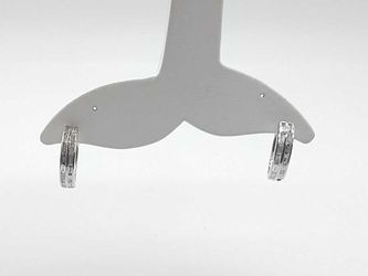 1.12 Dwt Diamond 6.1 Grams Bangle Earring Sterling Silver Mk1225rzmia