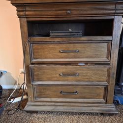 Dark Wood Bedroom Set - Chest, Nightstands