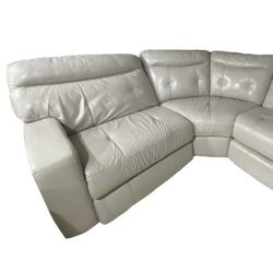 Oversized Leather 5 Piece Sectional Couch With Recliner And Full Bed