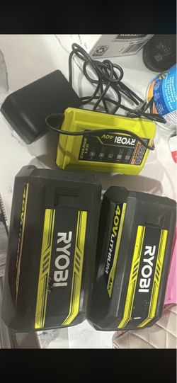 Ryobi 40V Lithium Batteries and Charger