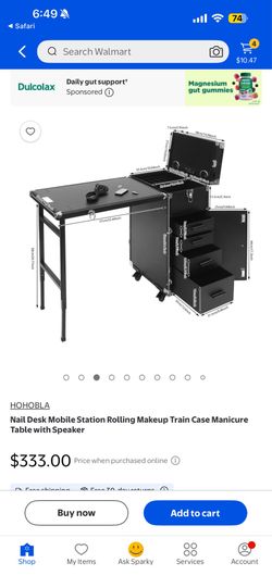 Rolling cart with table