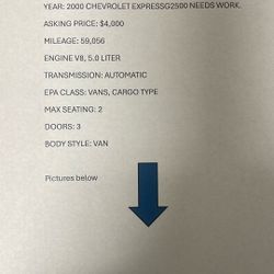 2000 Chevrolet Express G2500