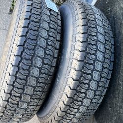 2 trailer tires 205-75-15 with rim 6 ply $200