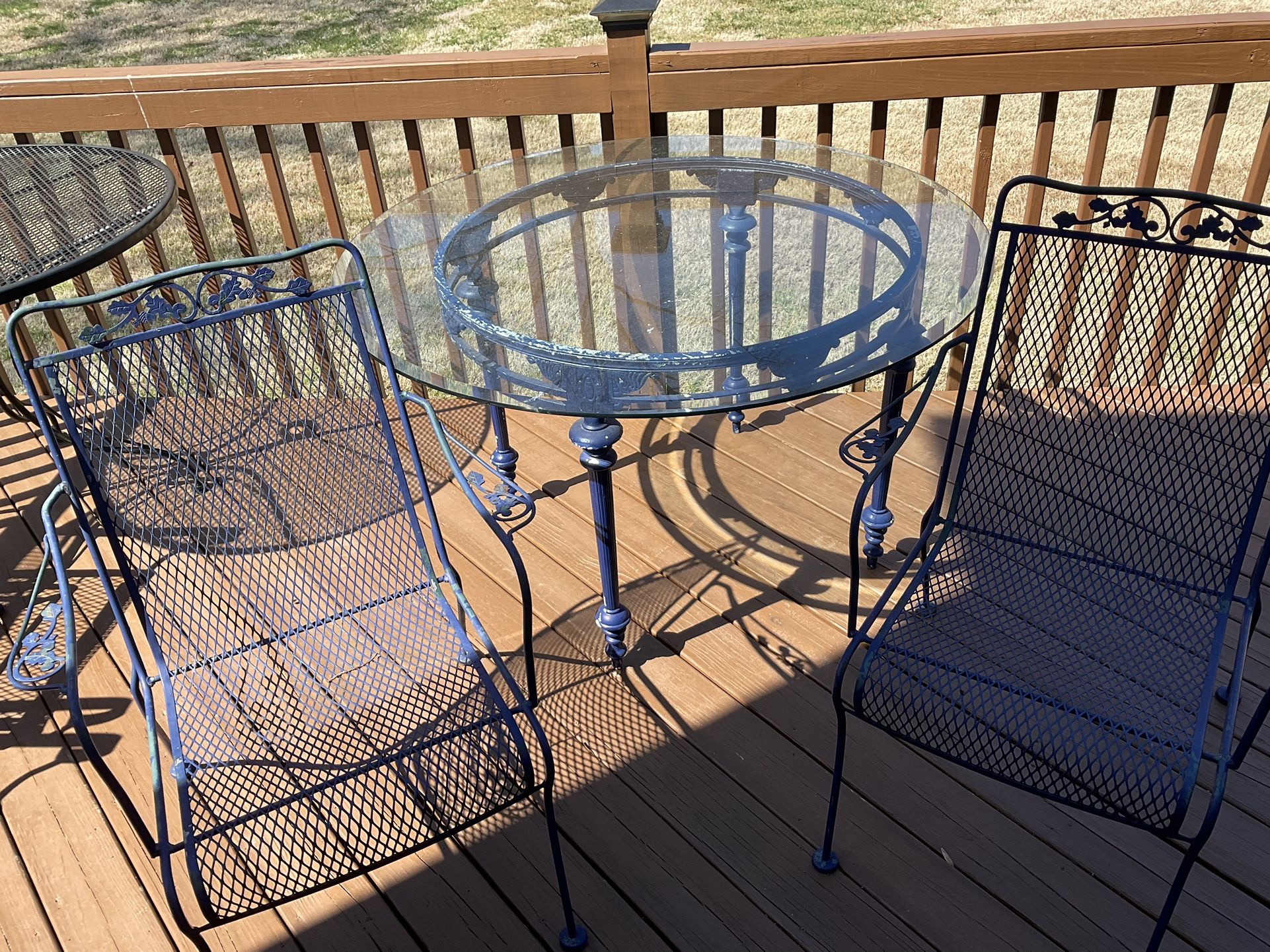 Wrought iron table and chairs