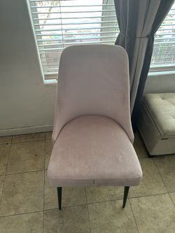 Light Pink Suede Chair