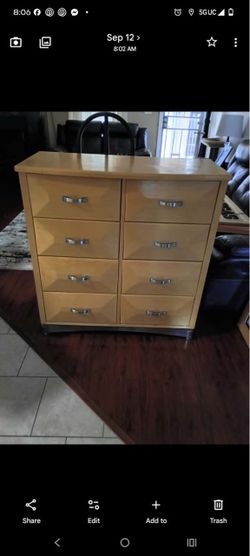 8-Drawer Double Dresser Solid Wood Bed Furniture