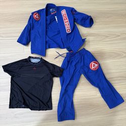 Gracie barra Y2 Blue Kids Gi With Rash Guard