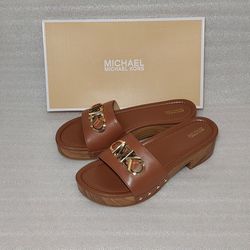 MICHAEL KORS designer sandals. Brand new in box. Brown. Size 8.5 women's shoes 