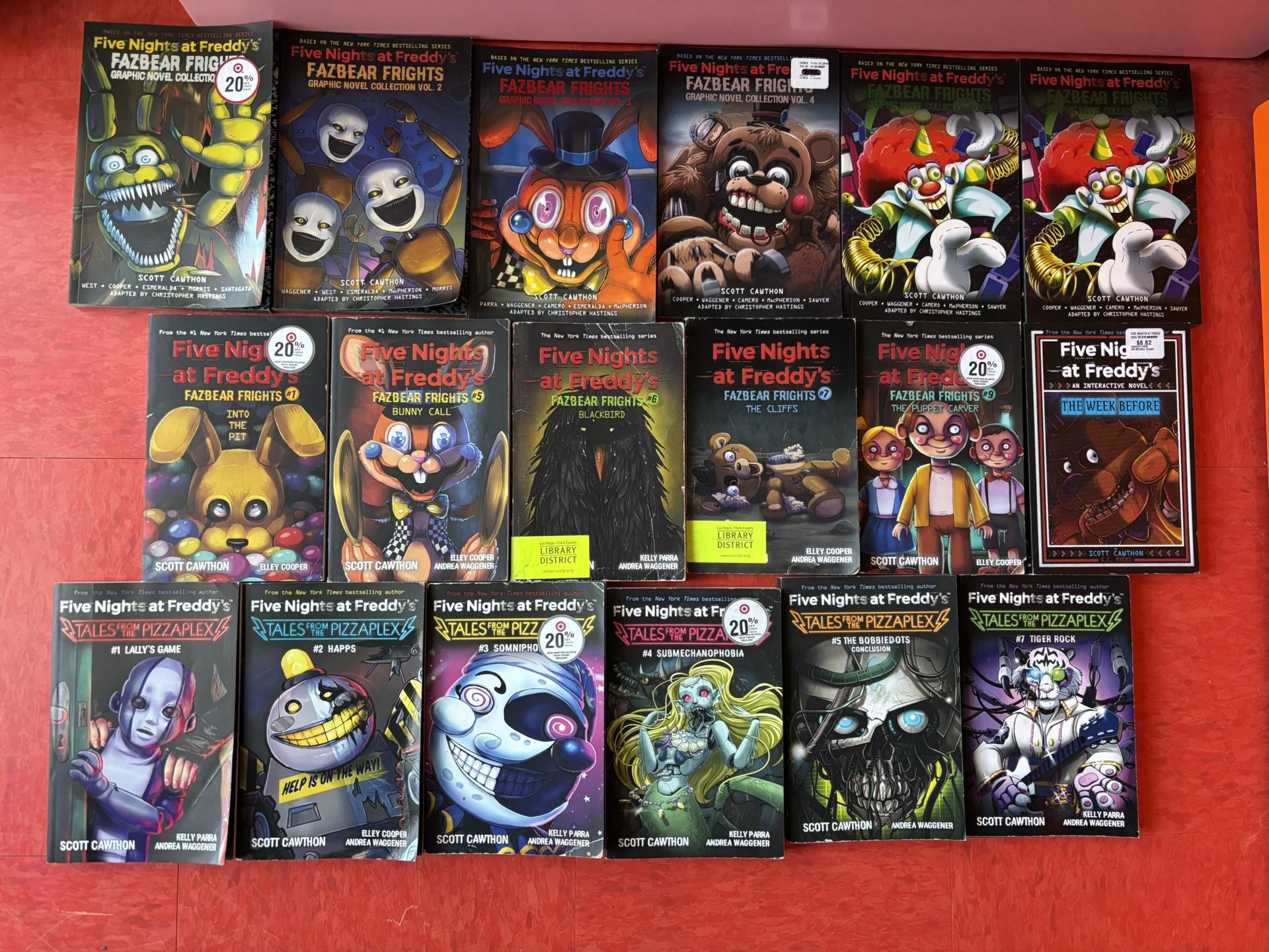 Lot of 18 FNAF books Five Nights at Freddy’s