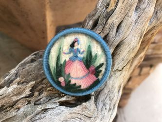 Vintage Hand Stitched Sweet Girl Pin