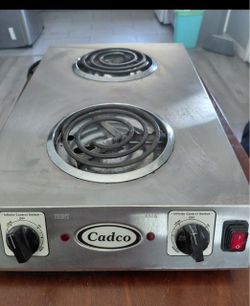 Cadco Double Burner Electric Countertop Hot Plate