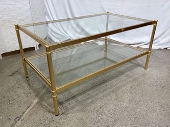 2-Tier Gold Metal Coffee Table