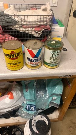 Vintage full cans of motor oil( $5-$10 each