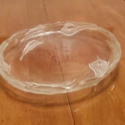 Mikasa Crystal  Frosted Serving Platter( Cala lily) 12"