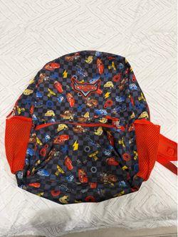 Pixar cars Disney standar size backpack.