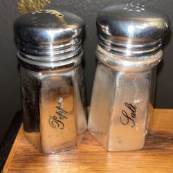 Antique Pewter Salt & Pepper Shakers 