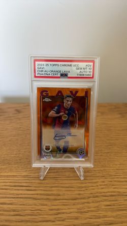 Gavi 2024-25 Topps Chrome UCC Orange Lava Auto  #’d /25 - PSA 10