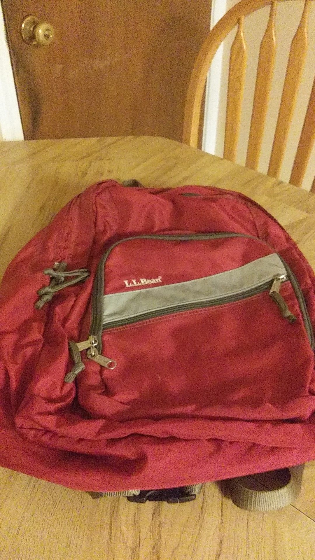 L.L.Bean red backpack good condition