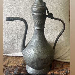 Antique Moroccan Turkish Silver Teapot 