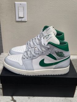 Nike Air Jordan 1 Mid White Green Sneakers