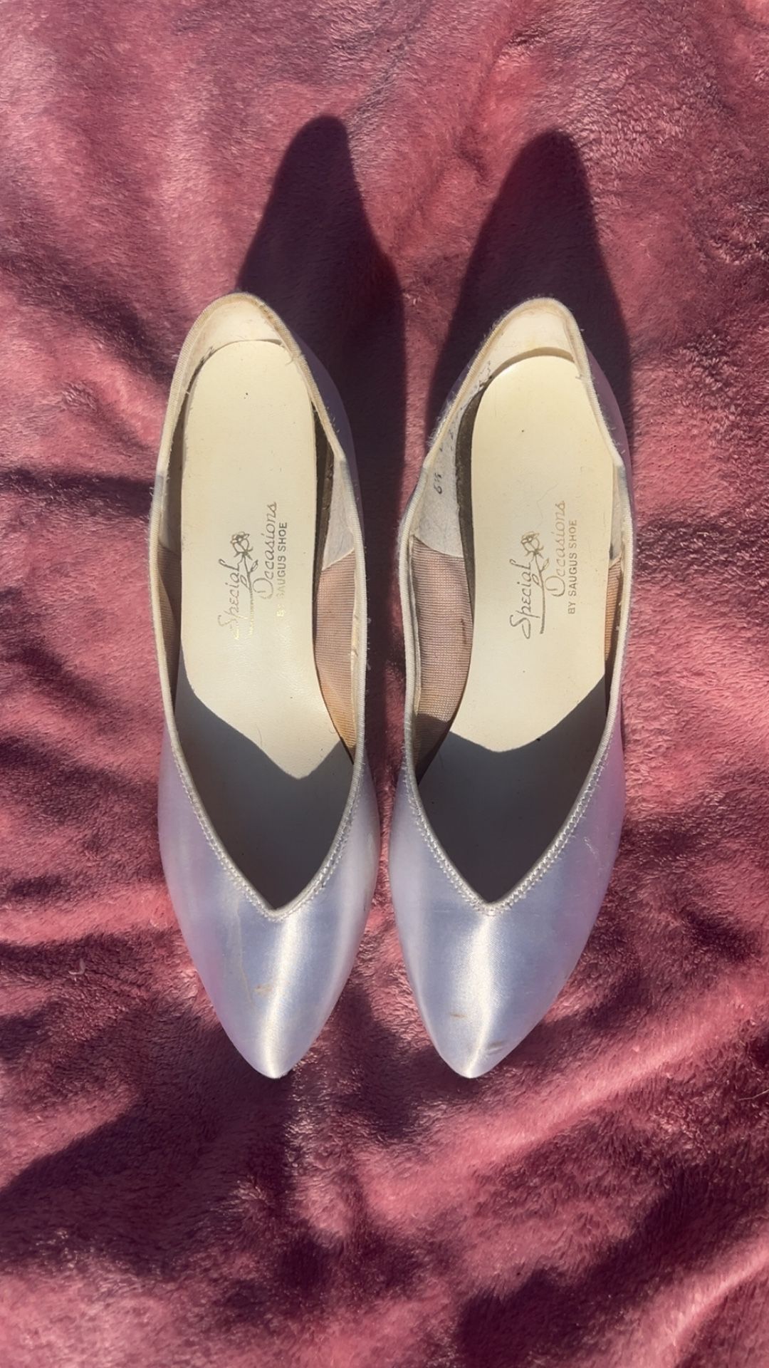 1980’s Special Occasions White Satin Heels