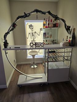 Luxury Circular LED Bar – Modern Rolling Home Bar