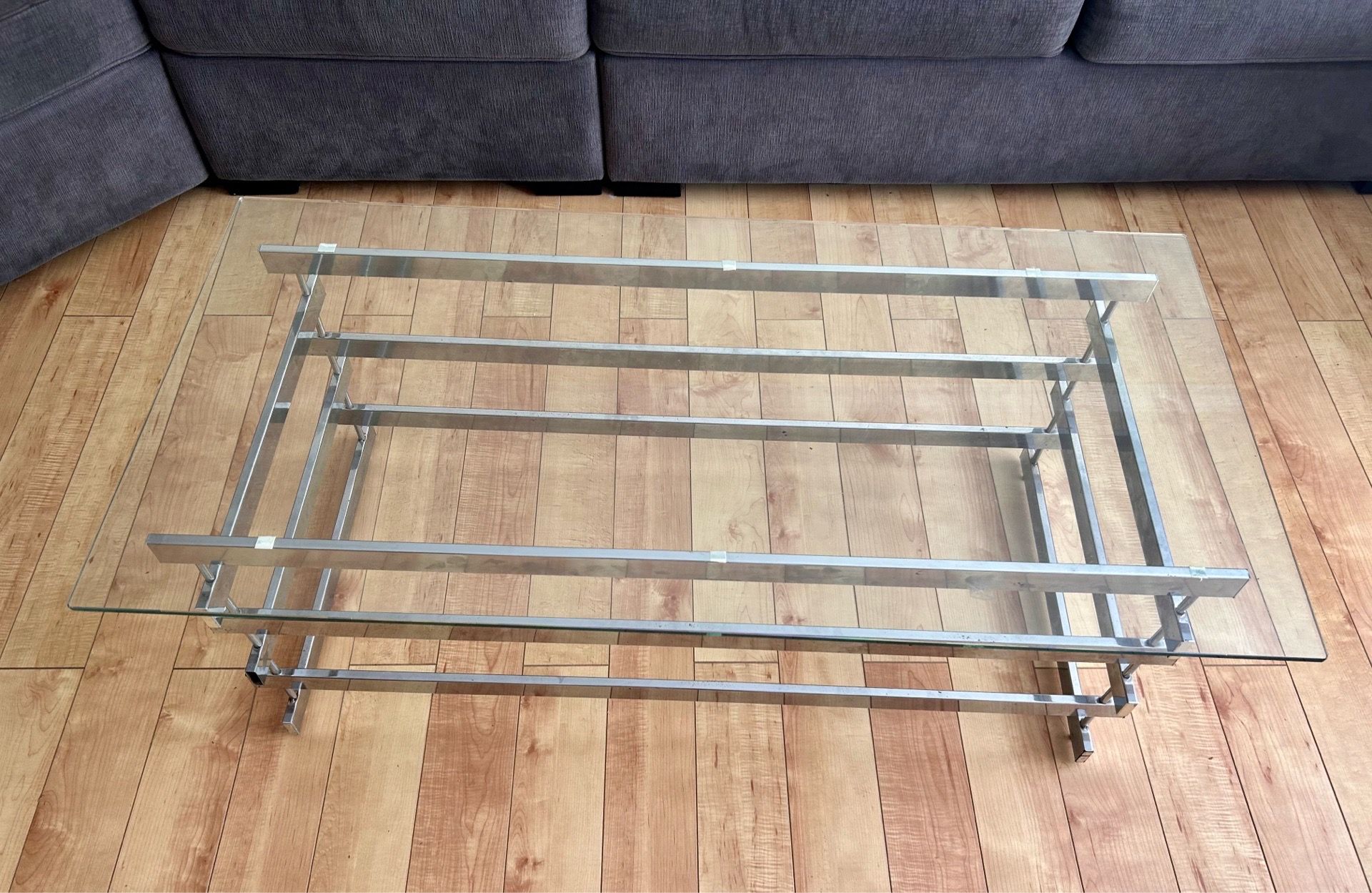 Modern Glass Coffee Table Chrome & Glass