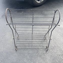 Wrought Iron Book Rack Vintage to antique